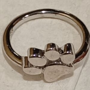 Sterling Silver Paw Print Ring